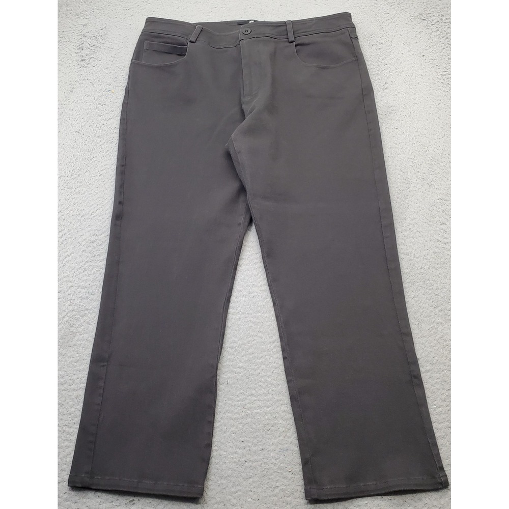 Jarbo Straight Leg Jeans Mens 42 Black Regular Fit Flat Front Stretch Outdoor